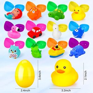 12 Pcs Prefilled Easter Eggs Baby Bath Toys Light up Bath Toys Floating Bathtub Toys Bathtime Toys Bath Light up Toys for Kids Toddler Birthday Easter Party Classroom Prize Supplies(Various Animals)