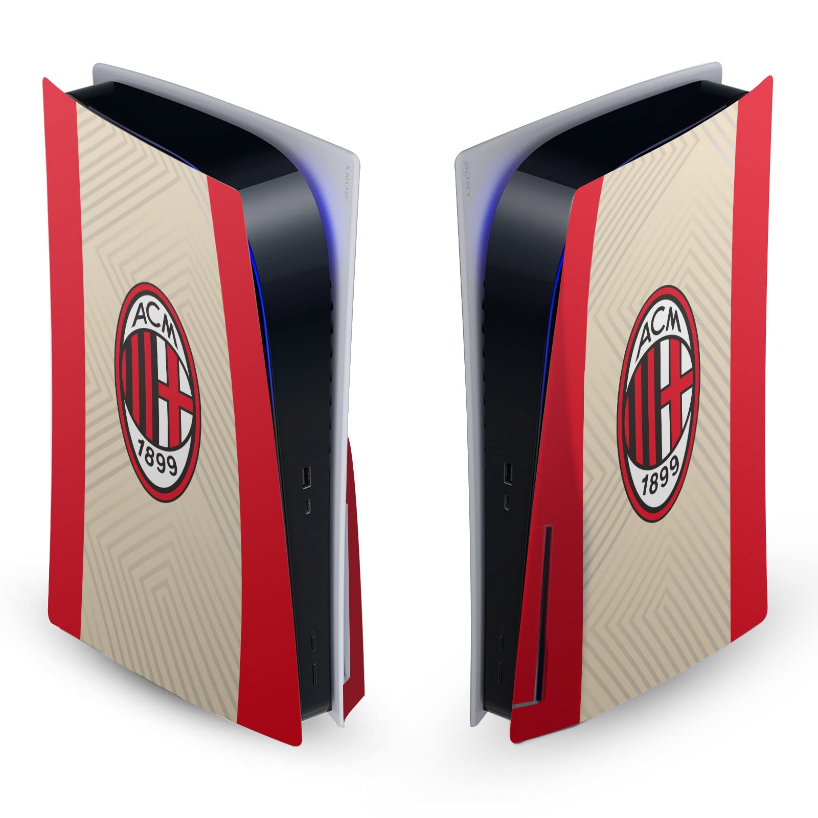 Head Case Designs Officially Licensed AC Milan Away 2021/22 Crest Kit Vinyl Faceplate Sticker Gaming Skin Decal Cover Compatible with Sony Playstation 5 PS5 Disc Edition Console