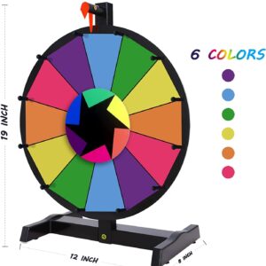 Hooomyai 15 Inch Tabletop Spinning Wheel with 12 Slots Durable Base Stand Spin Wheel for Prizes Dry Erase Prize Wheel with Dry Erase Markers and Eraser for Carnival Trade Show Party