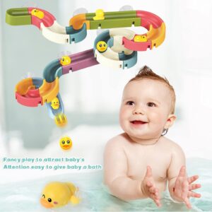 Noaideoi Bathtub Water Slide Toys for Toddlers,35 Pcs Duck Slide Bath Toys Water Balls Slide for Kids DIY Wall Bathtub Slide Tracks Toys for Boys and Girls Ages 3-6,Shower Set Gift Toys for Kids