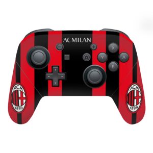 head case designs officially licensed ac milan home 2021/22 crest kit vinyl sticker gaming skin decal cover compatible with nintendo switch pro controller