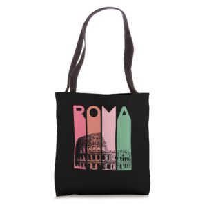 rome italy roma italian retro vintage coliseum architecture tote bag