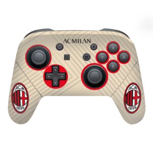 head case designs officially licensed ac milan away 2021/22 crest kit vinyl sticker gaming skin decal cover compatible with nintendo switch pro controller