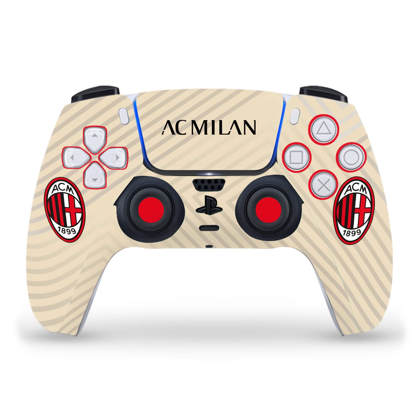 Head Case Designs Officially Licensed AC Milan Away 2021/22 Crest Kit Vinyl Faceplate Sticker Gaming Skin Decal Cover Compatible With Sony PlayStation 5 PS5 DualSense Controller