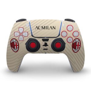 Head Case Designs Officially Licensed AC Milan Away 2021/22 Crest Kit Vinyl Faceplate Sticker Gaming Skin Decal Compatible With Sony PlayStation 5 PS5 Digital Edition Console and DualSense Controller