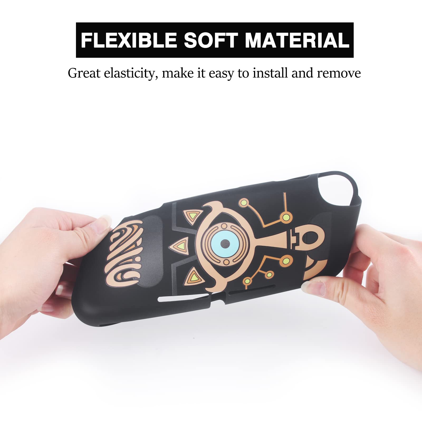 TIKOdirect Protective Case for Switch Lite, Soft Cover Shock Absorption Anti-Scratch Shell with Cute Pattern, Black