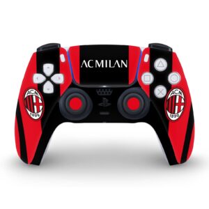 Head Case Designs Officially Licensed AC Milan Home 2021/22 Crest Kit Vinyl Faceplate Sticker Gaming Skin Decal Cover Compatible With Sony PlayStation 5 PS5 Disc Edition Console & DualSense Controller