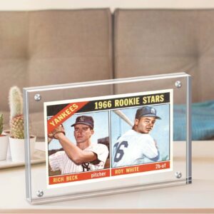 Acrylic Card Frame, Magnetic Trading Card Display Frames Desktop Display - 2 Sets Clear