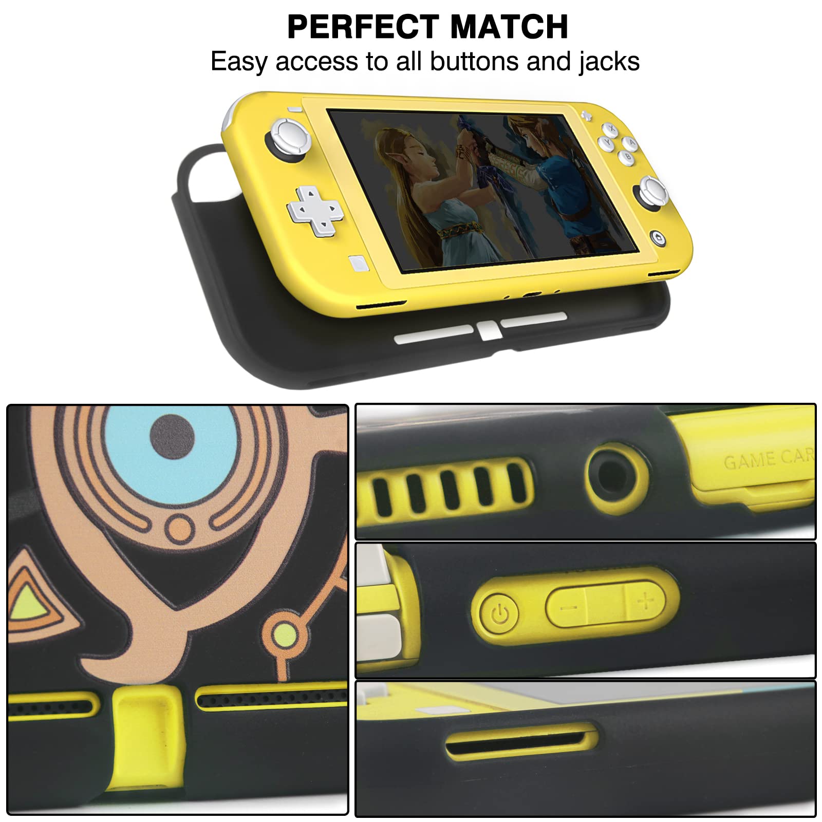 TIKOdirect Protective Case for Switch Lite, Soft Cover Shock Absorption Anti-Scratch Shell with Cute Pattern, Black