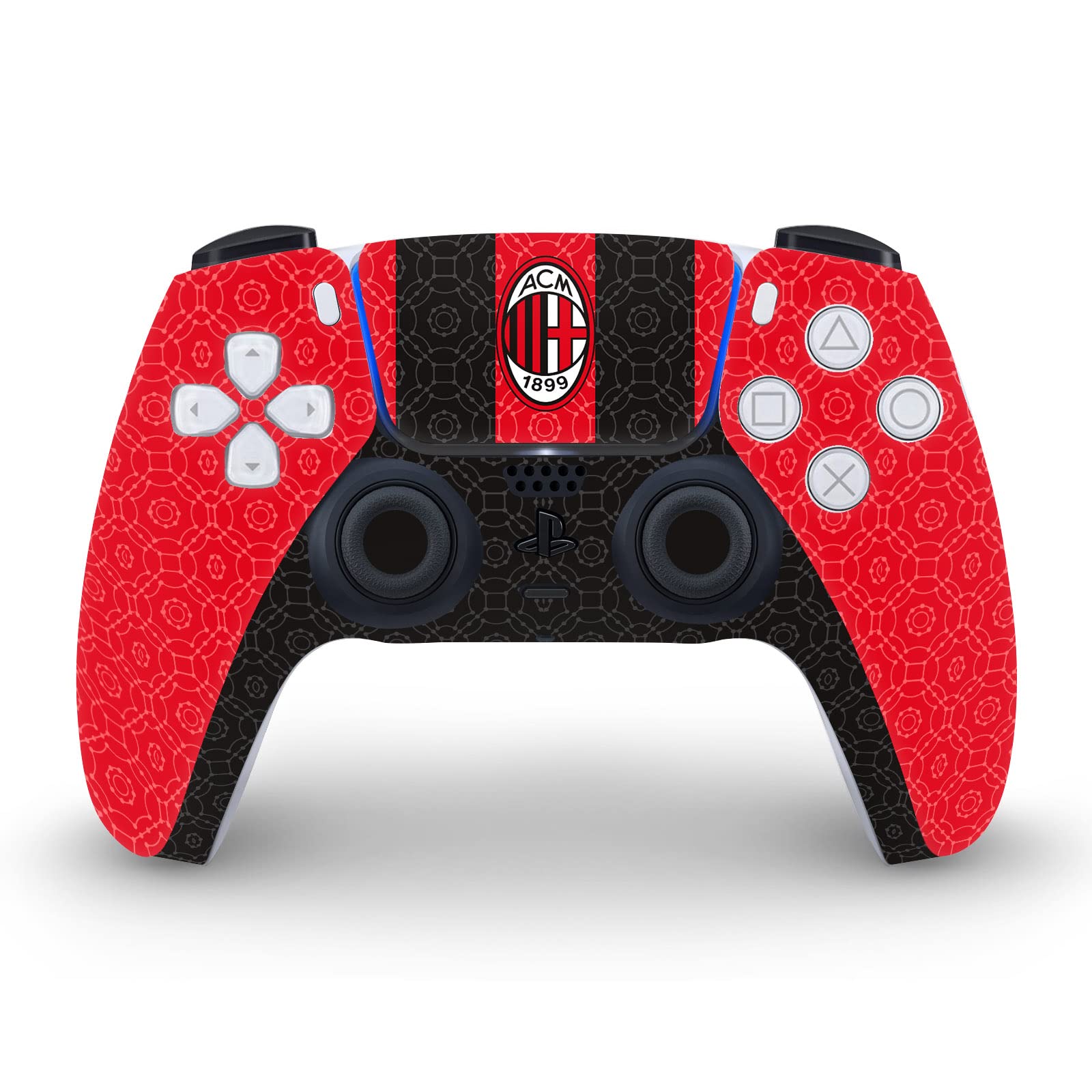 Head Case Designs Officially Licensed AC Milan Home 2020/21 Crest Kit Vinyl Faceplate Sticker Gaming Skin Decal Cover Compatible With Sony PlayStation 5 PS5 Disc Edition Console & DualSense Controller