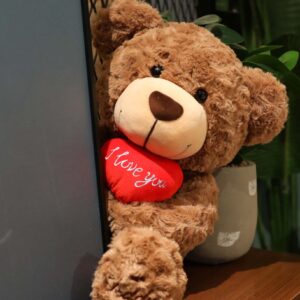 ROCHEMON Teddy Bear Stuffed Animals Valentines Day Gifts for Her Him with Heart Boyfriend Brown 19.7inch