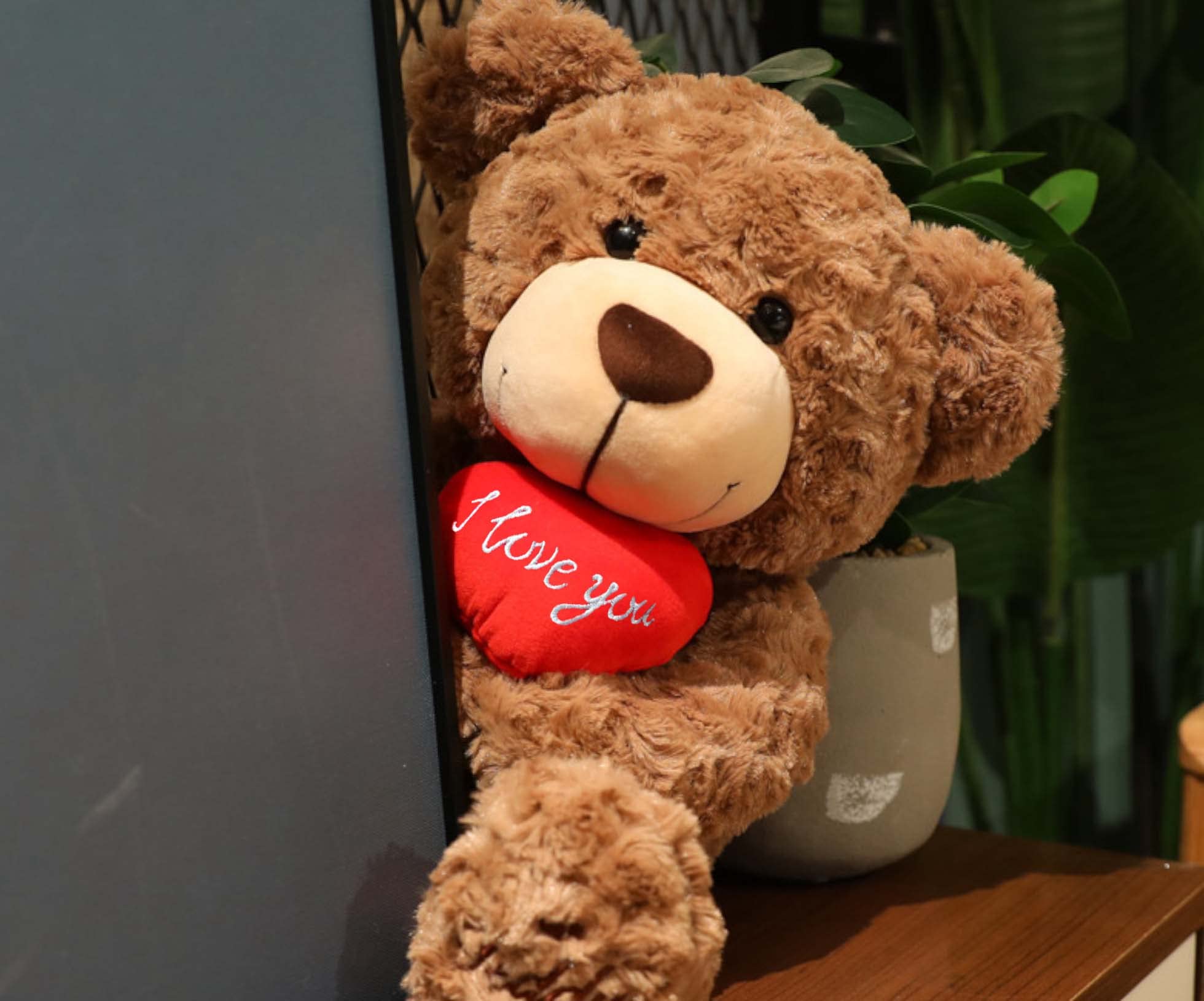 ROCHEMON Teddy Bear Stuffed Animals Valentines Day Gifts for Her Him with Heart Boyfriend Brown 19.7inch