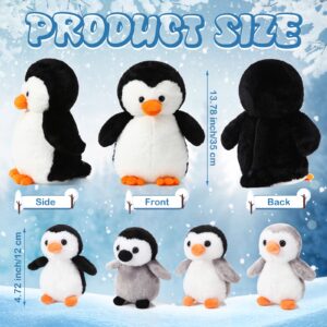 Harrycle 5 Pcs Penguin Plush Toy Set 1 Mommy Penguin Stuffed Animal with 4 Cute Babies in Her Belly 14 Inch Soft Cuddly Penguin Plushie for Kids Valentine's Day Birthday (Lovely Style)