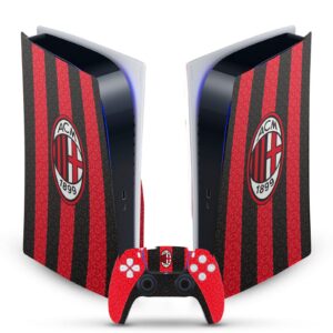 Head Case Designs Officially Licensed AC Milan Home 2020/21 Crest Kit Vinyl Faceplate Sticker Gaming Skin Decal Compatible with Sony Playstation 5 PS5 Digital Edition Console and DualSense Controller