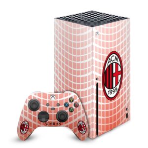 head case designs officially licensed ac milan away 2020/21 crest kit vinyl sticker gaming skin decal cover compatible with xbox series x console and controller bundle