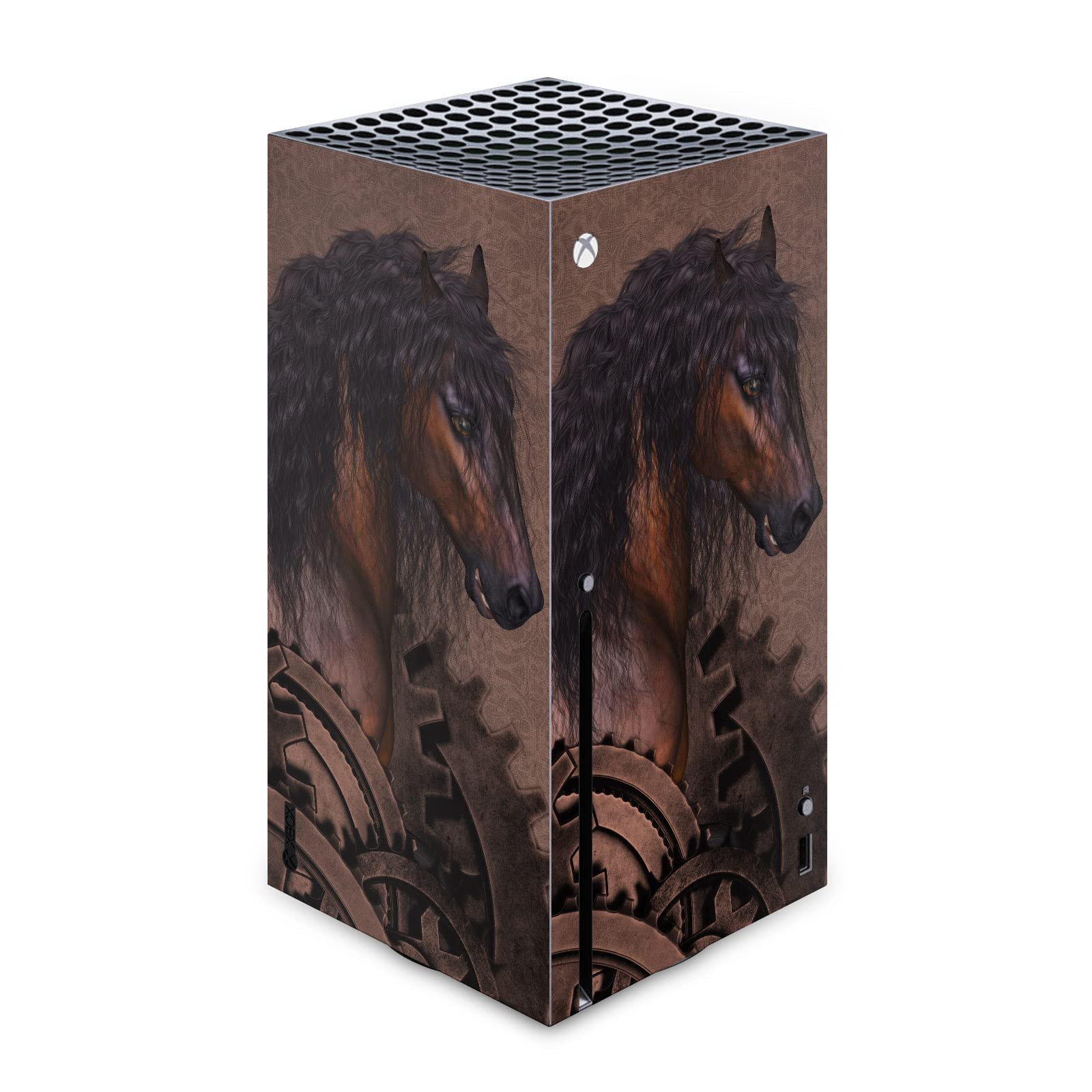 Head Case Designs Officially Licensed Simone Gatterwe Mechanical Gear Steampunk Horse Vinyl Sticker Gaming Skin Decal Cover Compatible with Xbox Series X Console