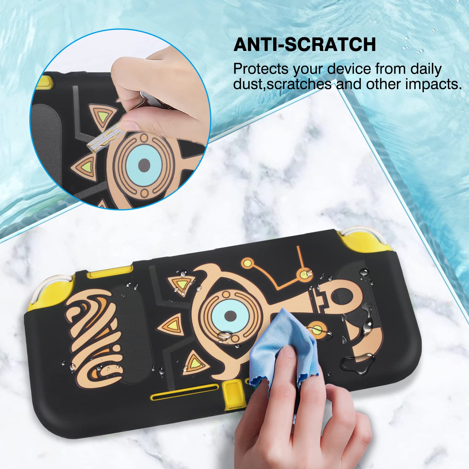 TIKOdirect Protective Case for Switch Lite, Soft Cover Shock Absorption Anti-Scratch Shell with Cute Pattern, Black