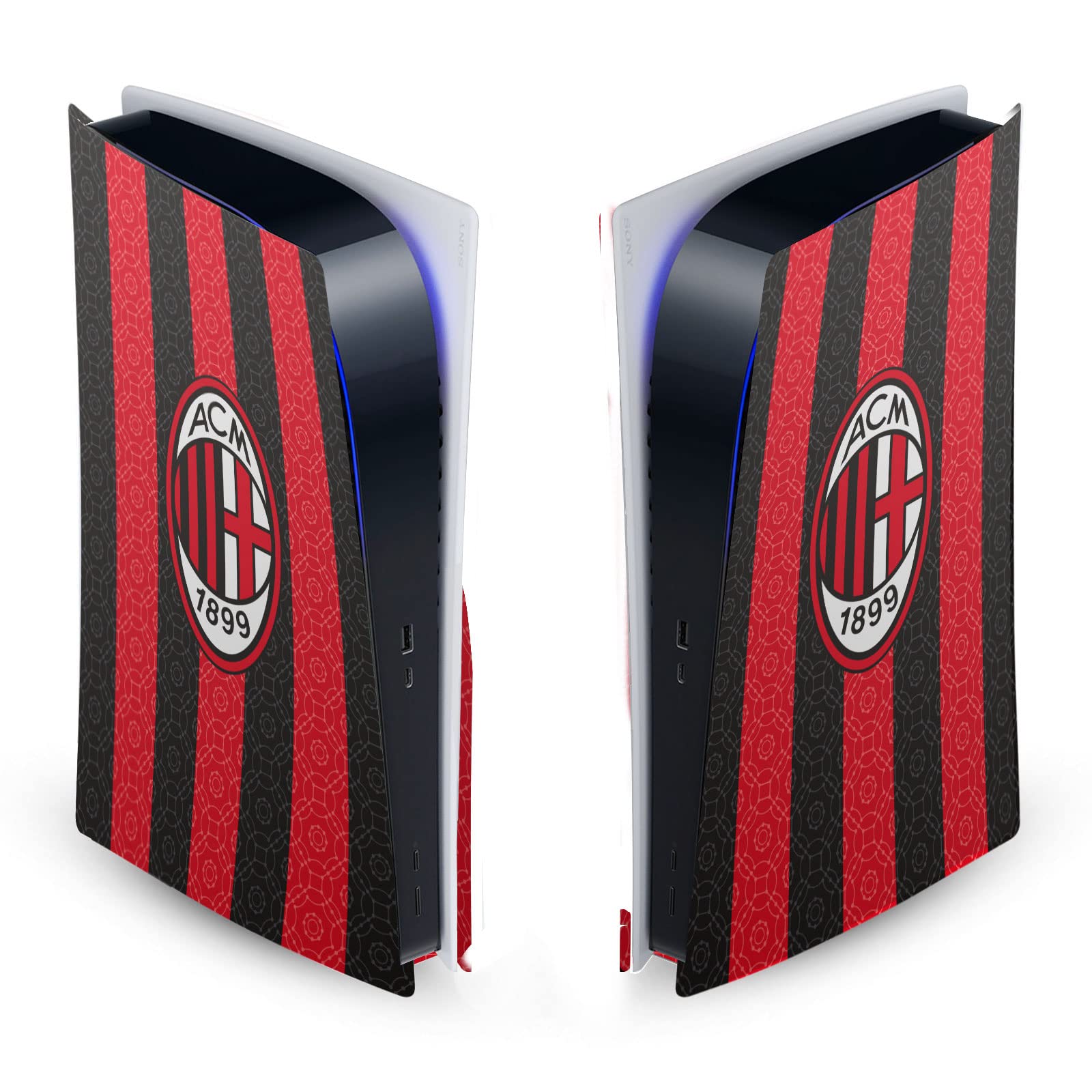 Head Case Designs Officially Licensed AC Milan Home 2020/21 Crest Kit Vinyl Faceplate Sticker Gaming Skin Decal Cover Compatible with Sony Playstation 5 PS5 Digital Edition Console