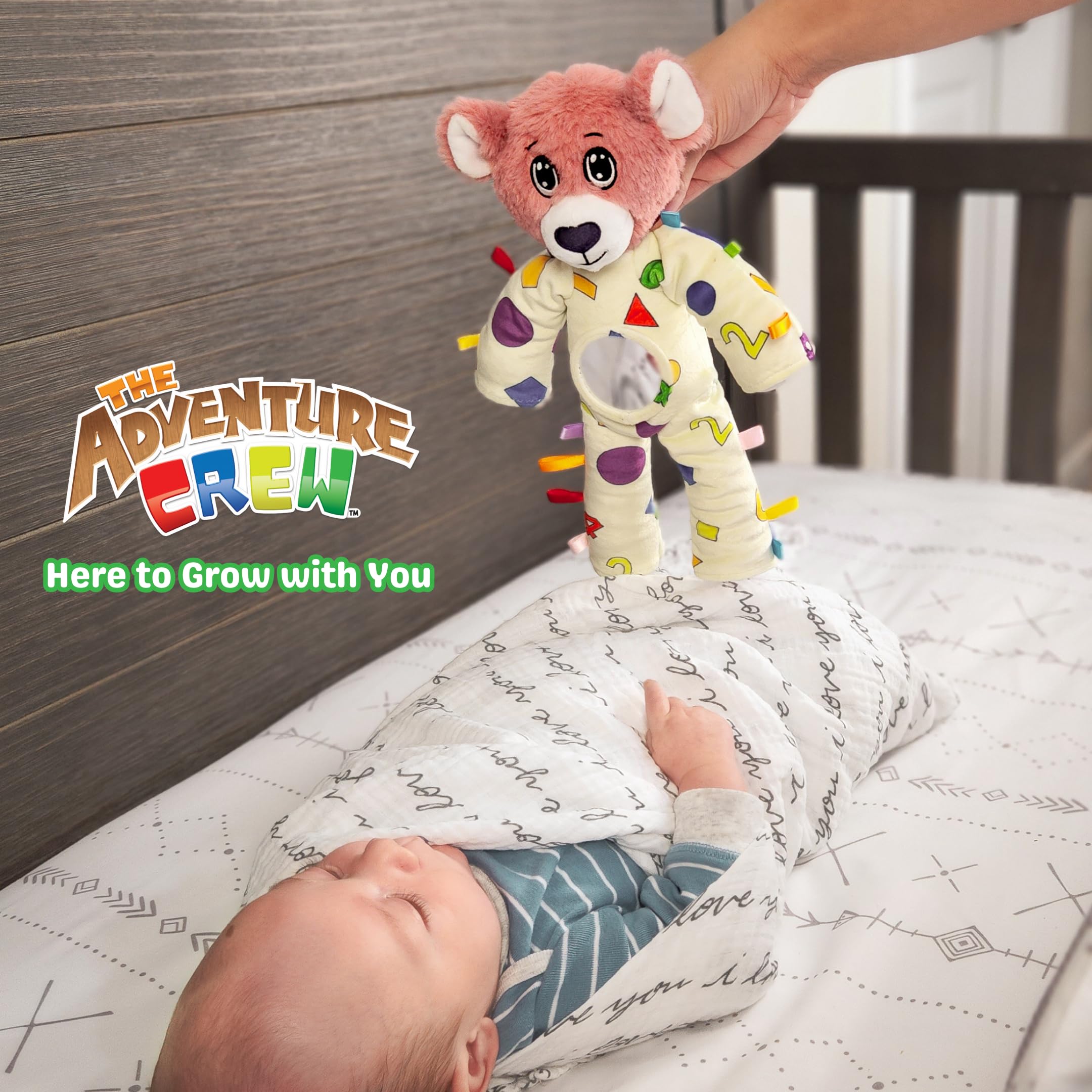 Nobory Toys The Adventure Crew 123 Look at Me Sensory Activity Suit for Infants and Toddlers | Interchangeable with The Adventure Crew Plush Characters | Early Learning Toy