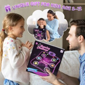 Jugana Kids Dance Mat Toys, Electronic Music Dance Pad with Light Up 6-Button & Wireless Bluetooth, Dance Game Toys for 3-12 Year Old Kids Girls Boys