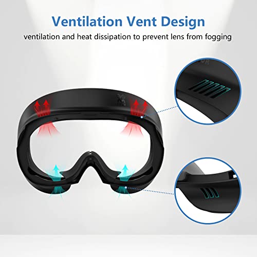 AMVR Face Cover for Pico 4/Pico 4 Ultra, Resilient Vent Leather Face Pad Replacement Soft Facial Cushion Interface Bracket Set Washable Lightproof Comfortable VR Accessories（Black, 3-in-1）