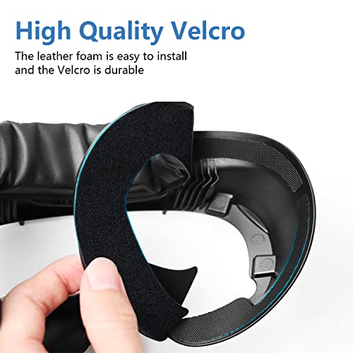 AMVR Face Cover for Pico 4/Pico 4 Ultra, Resilient Vent Leather Face Pad Replacement Soft Facial Cushion Interface Bracket Set Washable Lightproof Comfortable VR Accessories（Black, 3-in-1）