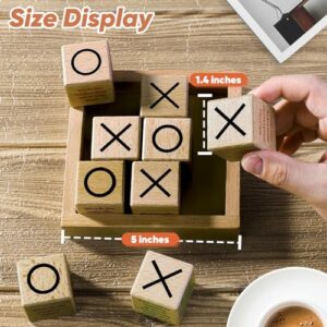 Garybank Conversation Cubes W/Tic Tac Toe Game,Great Conversation Starter-Building Relationship,Wooden Block for Family Game Night,School Counselor Supplies,Therapy Icebreaker Game for Kid Teen Adult