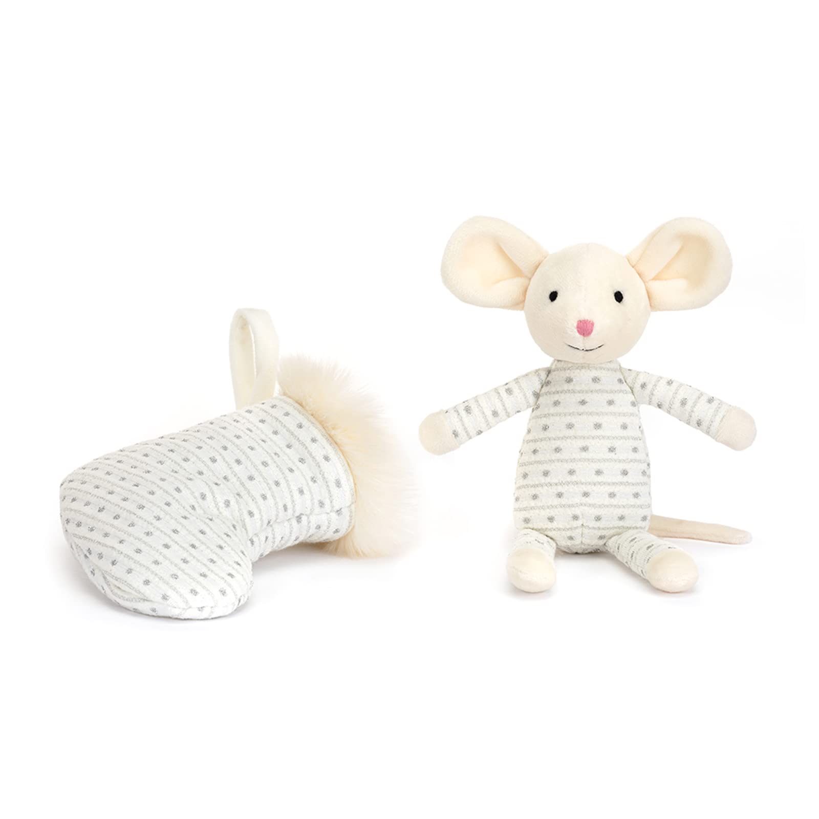 Jellycat Shimmer Stocking Mouse Stuffed Animal, 8 inches| Christmas Plush Toy and Décor