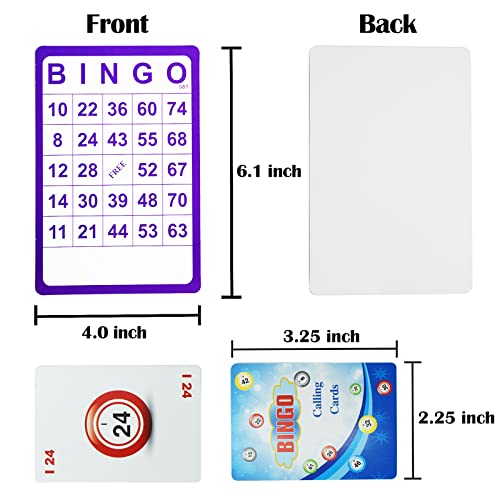 Yuanhe Complete Bingo Game Set - 100 Bingo Cards,1000 Bingo Chips and Deck of Calling Cards for Family,Large Groups,Parties,Game Nights