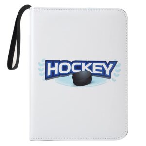 leatherette 4 pocket trading card binder album holder pages folder protector for ice hockey trading cards tcg - top loading 3 ring zip card binder album hockey cards