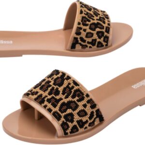 Melissa - Womens Savage Ad Slide, Size: 9 M US, Color: Beige/Black