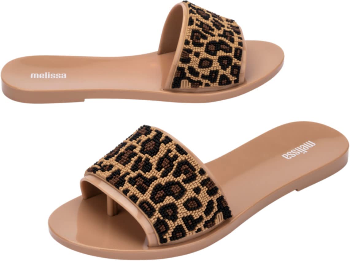 Melissa - Womens Savage Ad Slide, Size: 9 M US, Color: Beige/Black