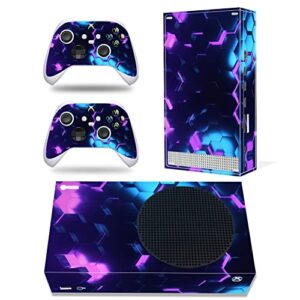 skin sticker for x box series s console and controller, full cover wrap protector decal compatible with xbox series s (deep purple)