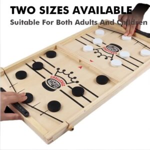 Fast Sling Puck Game Large Fast Sling Puck Game, Foosball Wooden Board Game for Kids and Family, Sling Puck Winner Board Games for Family, Birthday Gift, Large Size with L（23.6in*11.8in）