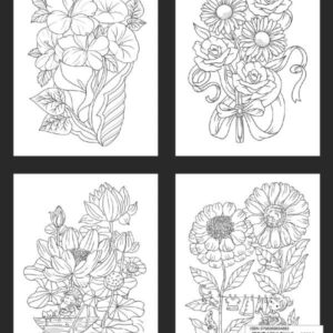 Large Print Flowers Coloring Book: Simple and Bold Relaxing Flowers, 52 Beautiful and Easy Flowers Coloring Book for Seniors in Large Print