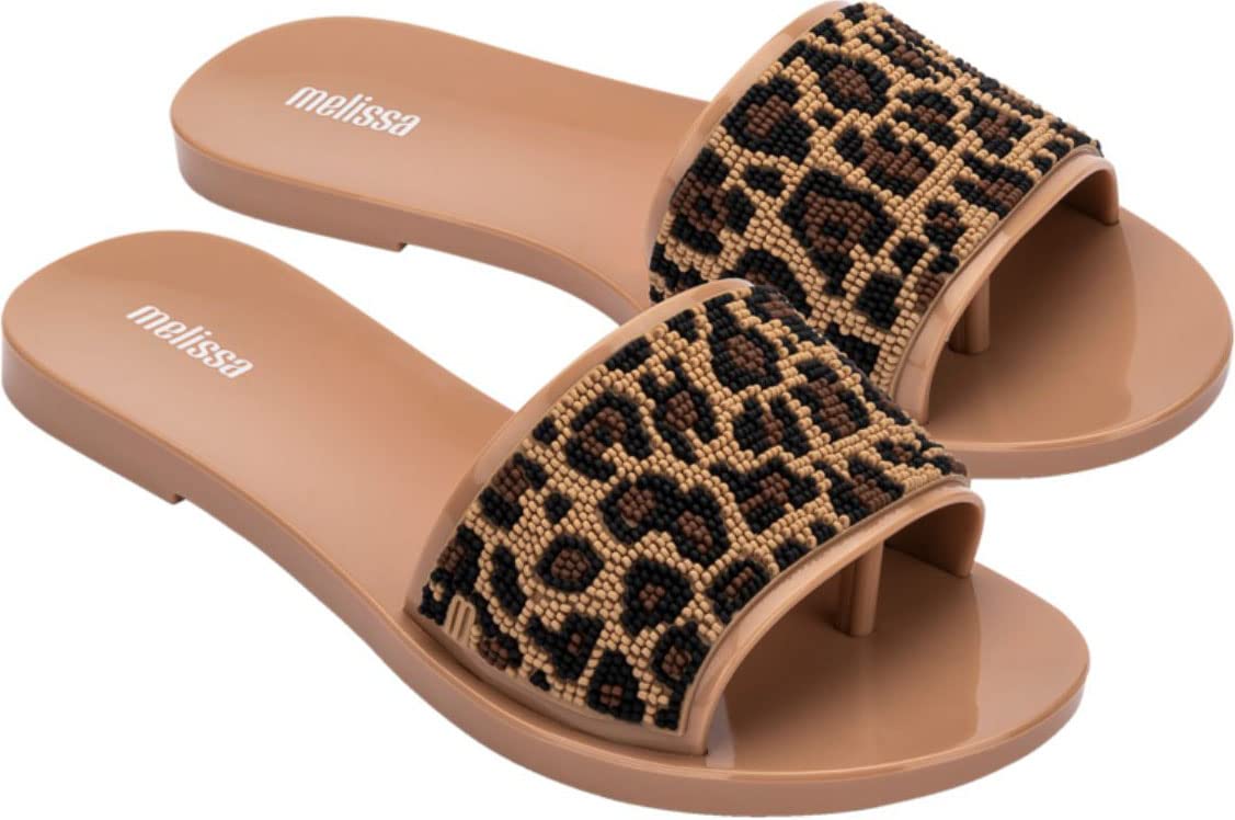 Melissa - Womens Savage Ad Slide, Size: 9 M US, Color: Beige/Black