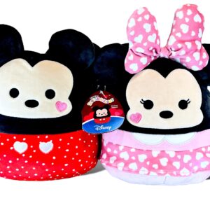 Squishmallows Official Kellytoy Perfect Pair Mickey Mouse and Minnie Mouse Plush with Hearts - Set of 2 - 2023 Valentine’s Squad Stuffed Animal Toy Pillow Doll, Multicolor, Small 8''