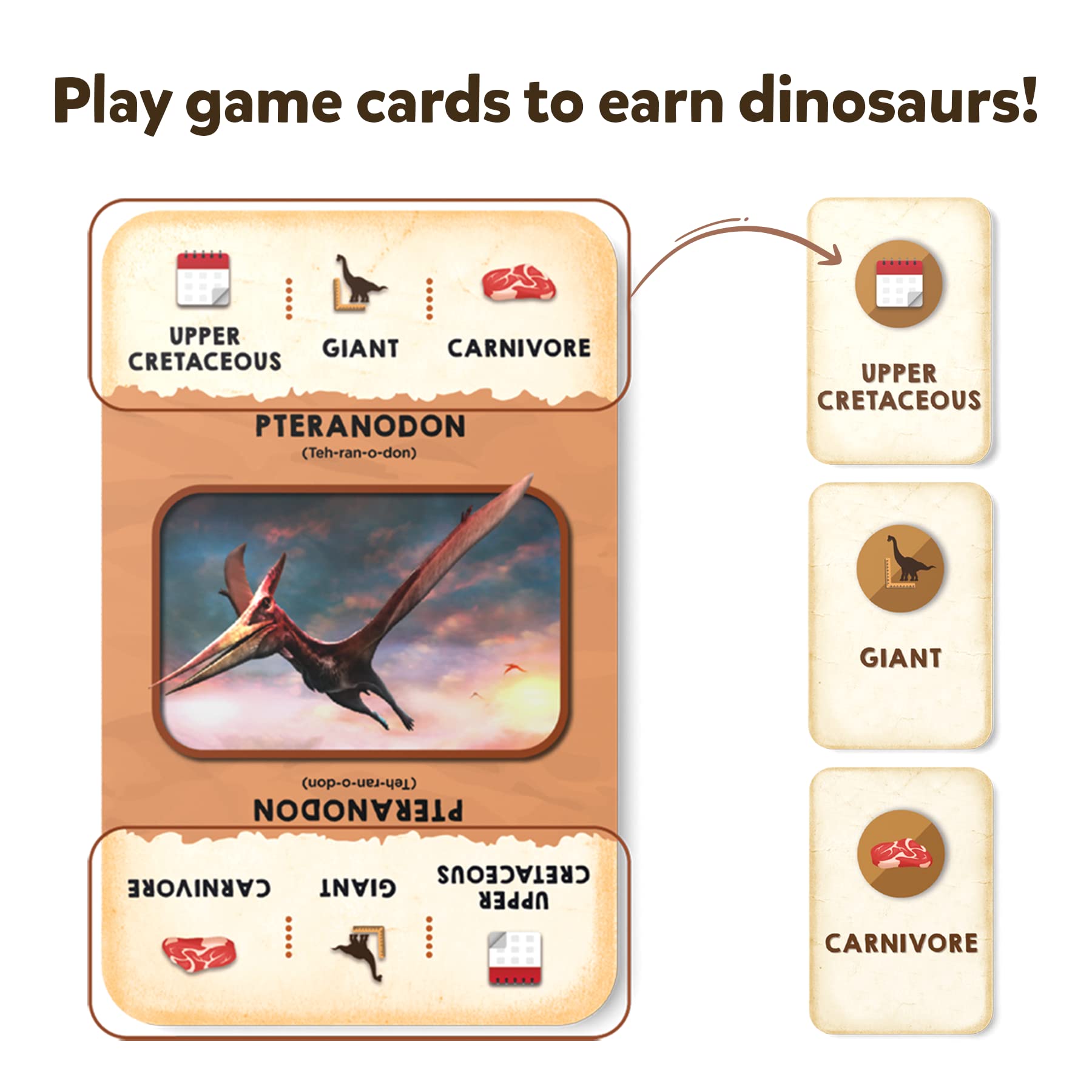 Skillmatics Card Game - Dino Trio, A Smart Swapping Dinosaur Themed Strategy Game for Kids, Teens & Adults