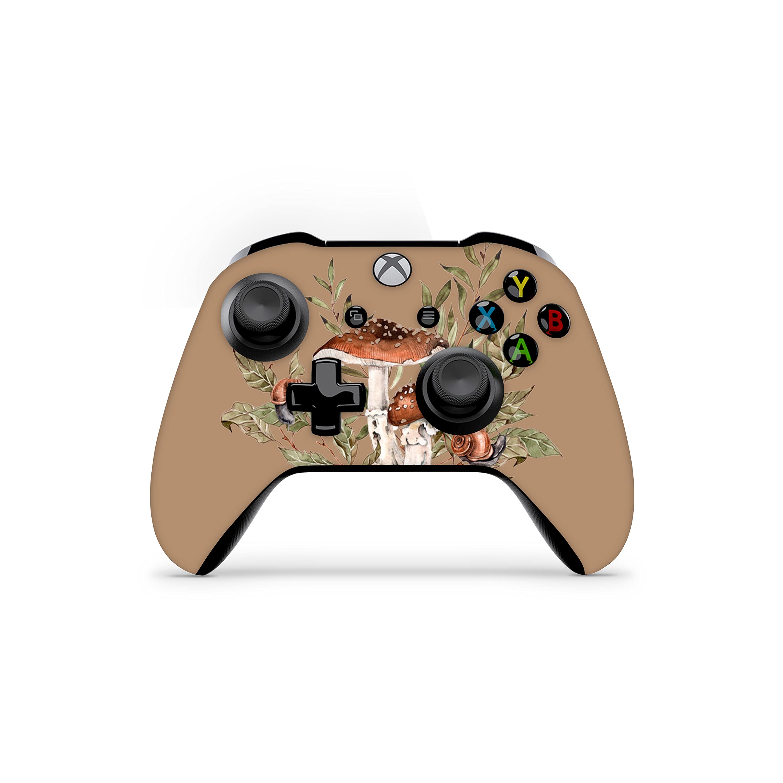 ZOOMHITSKINS Controller Skin Compatible with X1 S and X1 X, Vinyl Sticker Technology, Forest Mushroom Leaves Vintage Botanical Autumn Fall Brown, Durable, 1 Skin, Made in The USA