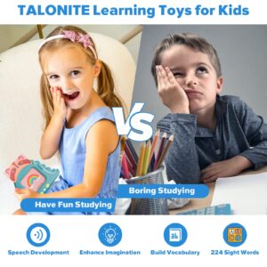 TALONITE Talking Flash Cards for Toddlers 2-4 Years, 224 Sight Words Speech Therapy Toys, Learning Educational Toys with Music for 2 3 4 5 6 Year Old Boys Girls