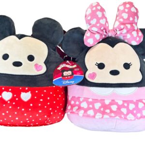 Squishmallows Official Kellytoy Perfect Pair Mickey Mouse and Minnie Mouse Plush with Hearts - Set of 2 - 2023 Valentine’s Squad Stuffed Animal Toy Pillow Doll, Multicolor, Small 8''