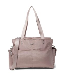 baggallini the only bag - multi-compartment crossbody tote bag for women, blush shimmer