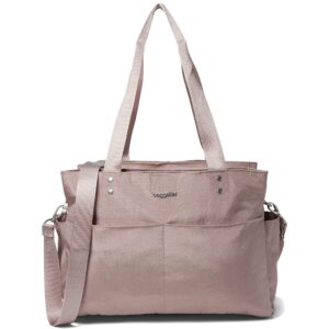 Baggallini The Only Bag - Multi-Compartment Crossbody Tote Bag for Women, Blush Shimmer