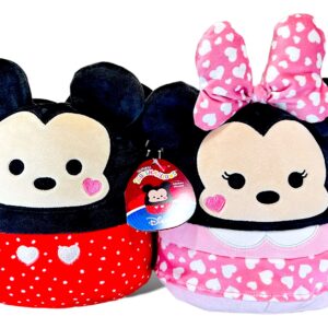 Squishmallows Official Kellytoy Perfect Pair Mickey Mouse and Minnie Mouse Plush with Hearts - Set of 2 - 2023 Valentine’s Squad Stuffed Animal Toy Pillow Doll, Multicolor, Small 8''