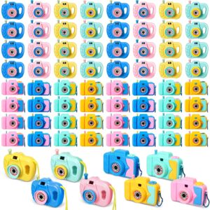 Hungdao 64 Pcs Toy Camera Bulk Set Pretend Play Prop with Images in Viewfinder, Mini Play Camera Plastic Camera Toy Birthday Party Favors, Goodie Bag Fillers, Return Gifts for Boys and Girls