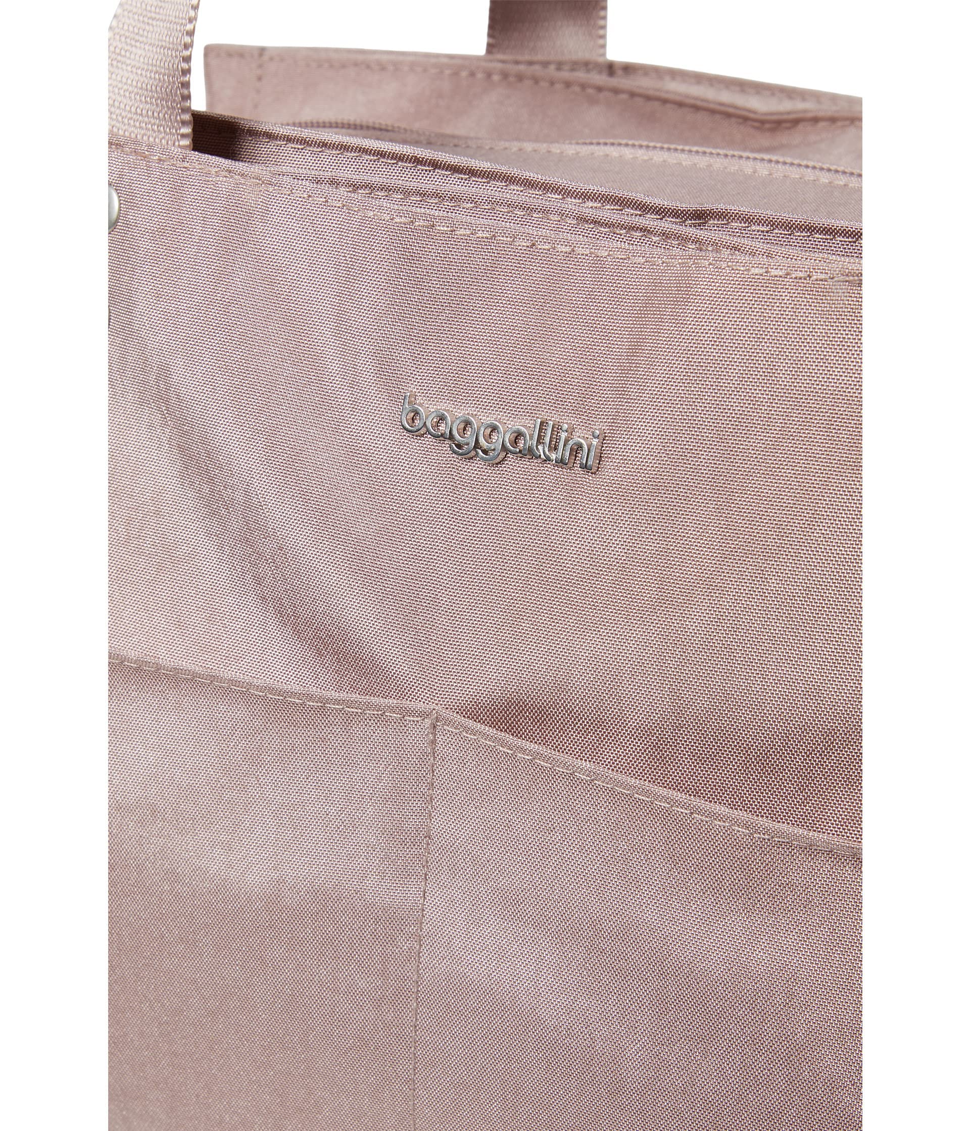 Baggallini The Only Bag - Multi-Compartment Crossbody Tote Bag for Women, Blush Shimmer