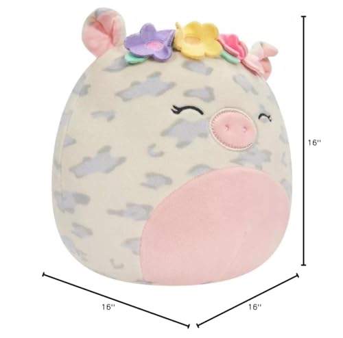 Squishmallows Rare 8-Inch Rosie The Pig with Flower Crown/Headband Plush - Add Rosie to Your Squad, Ultrasoft Stuffed Animal Large Plush Toy, Official Kellytoy Plush (doxl)