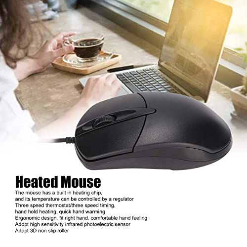 ASHATA Heated Mouse, Constant Temperature Adjustment Wired Heated Mouse Widely Compatible for PC for Laptops for Desktops