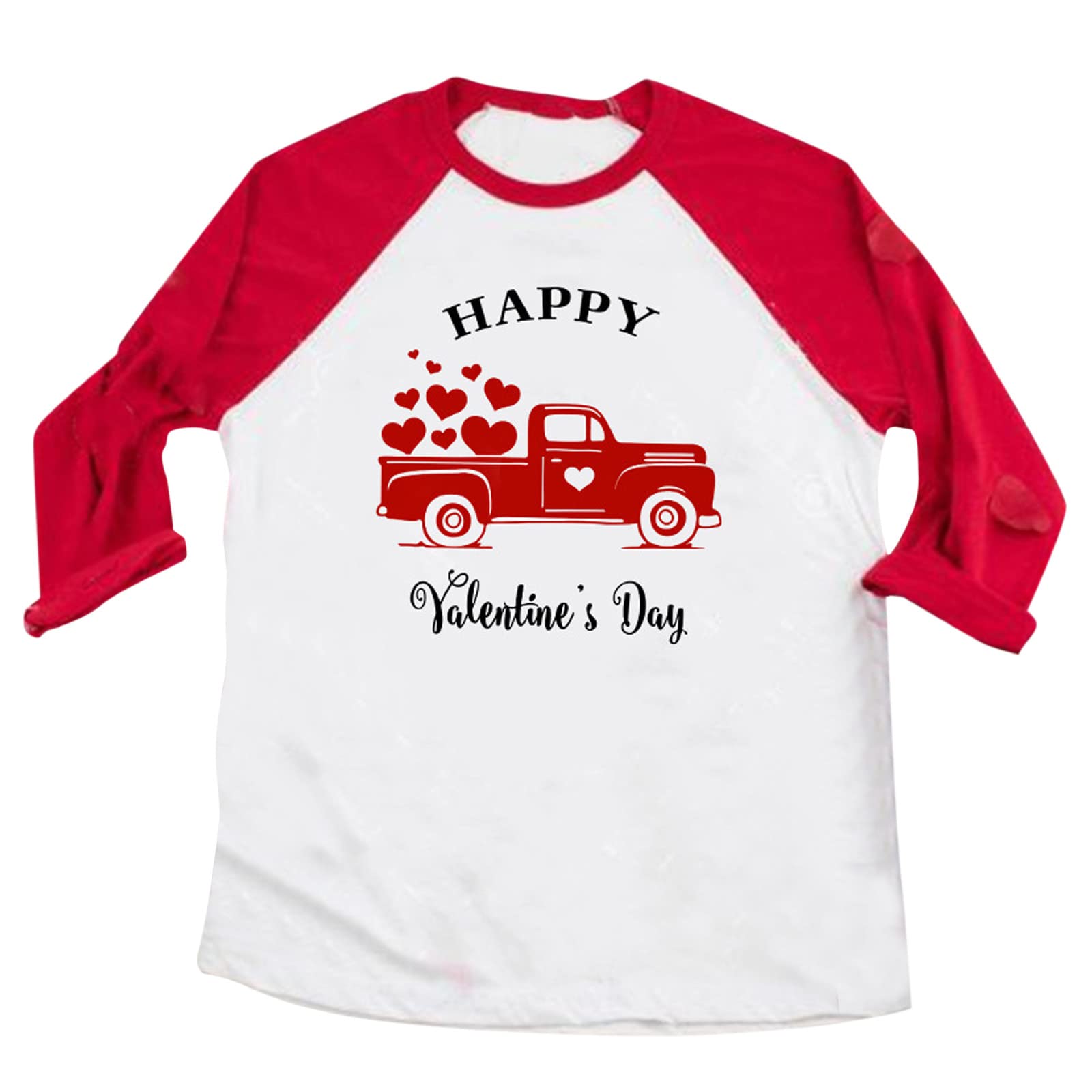 Infant Girls Boys Tee Kids Valentine's Day T Shirt Letter Heart Print Blouse Valentine Oversized Crewneck Tee Tops Red