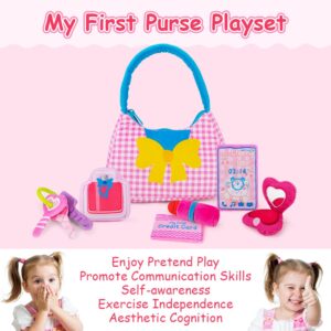 Toddler Purse Baby Girl Toys,Prentend Play Purse for Little Girls Princess1 2 3 4 Years Old, My First Purse Toddler Toys Set with Accessories Perfect for Baby Girl Gifts on Birthday Valentine's Day